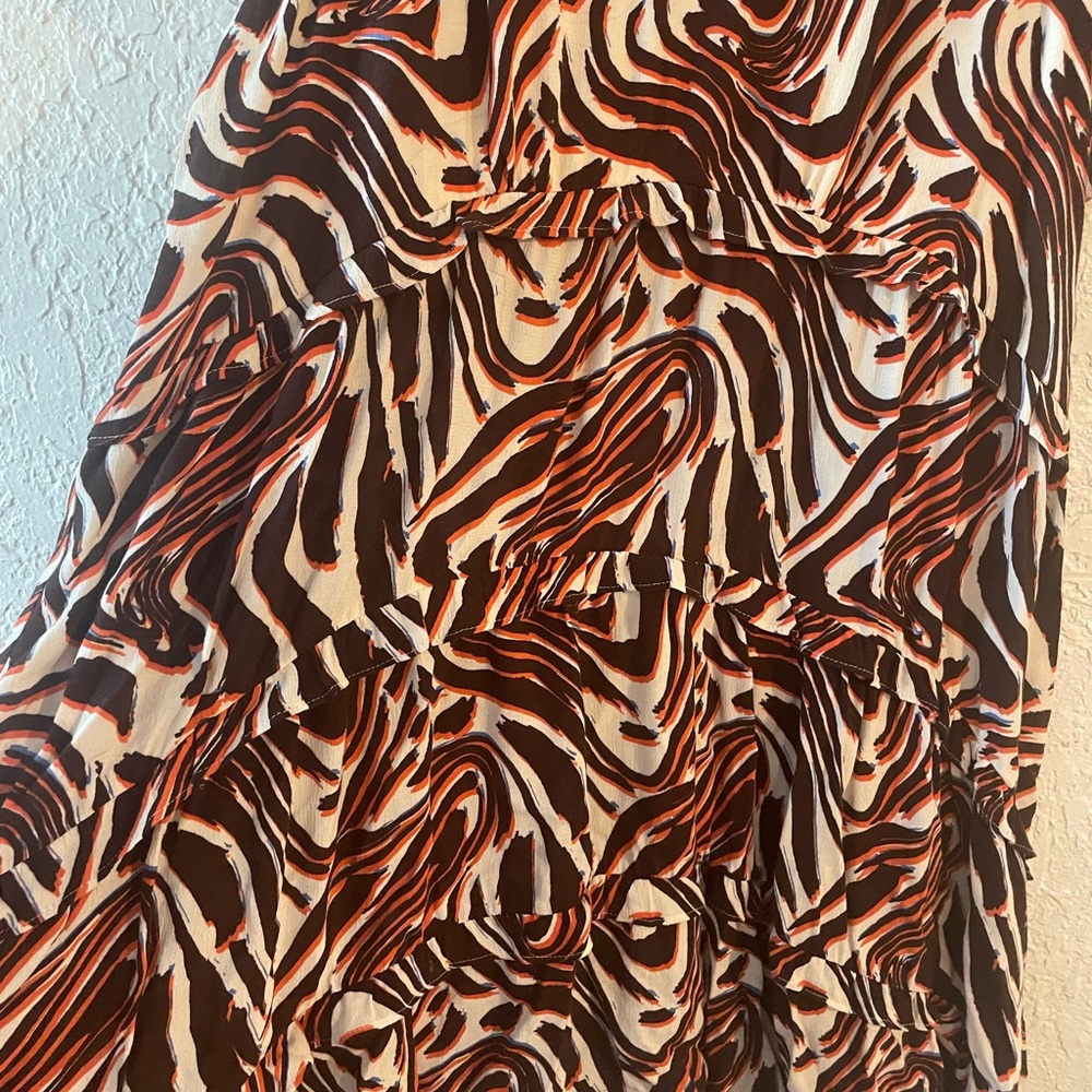 Anthropologie printed v neck mini dress XL - Picture 2 of 7